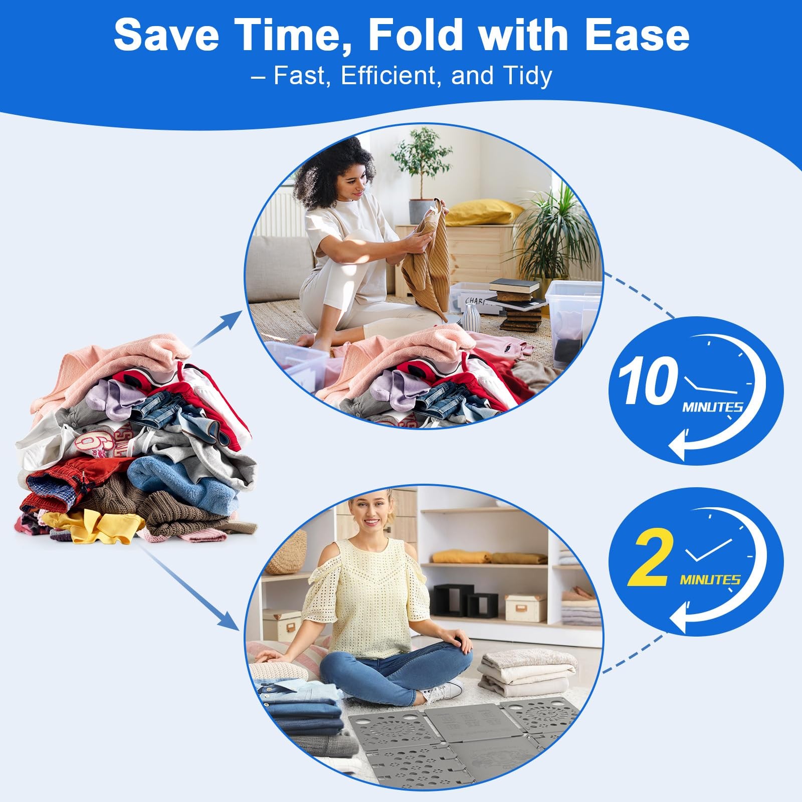 V3 Shirt Folding Board T Shirts Clothes Folder Durable Plastic Laundry Gray