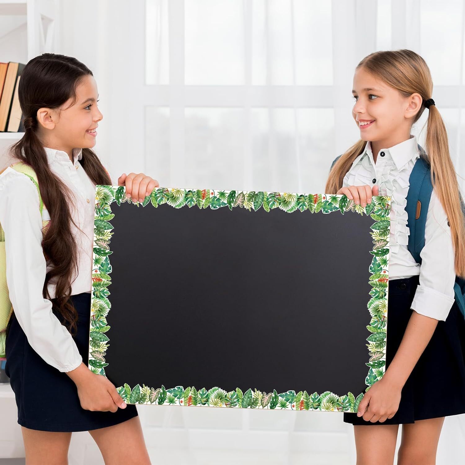 50ft Greenery Bulletin Board Border Decorations - Boho Die-Cut Green
