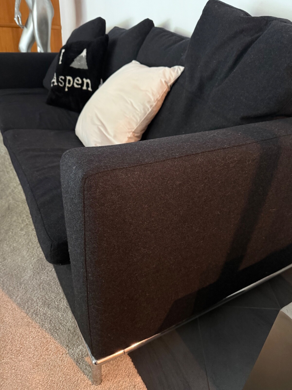grey felt sofa dark grey from blueprint furniture store medium size