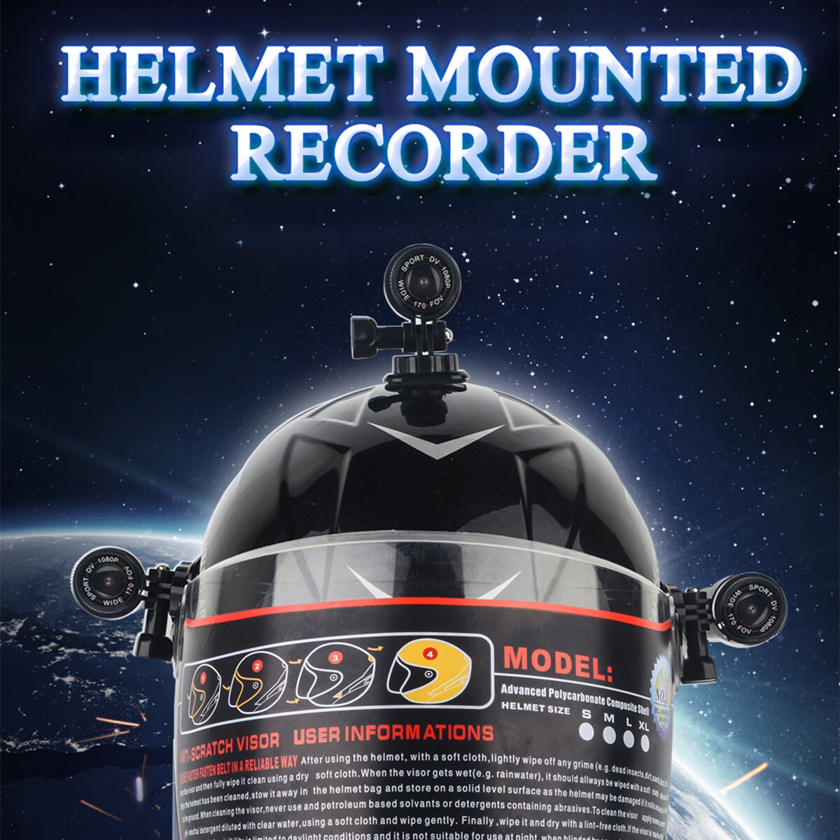 Bike Motorcycle Helmet Camera Mini Sports Video Action Camera Outdoor Recorder