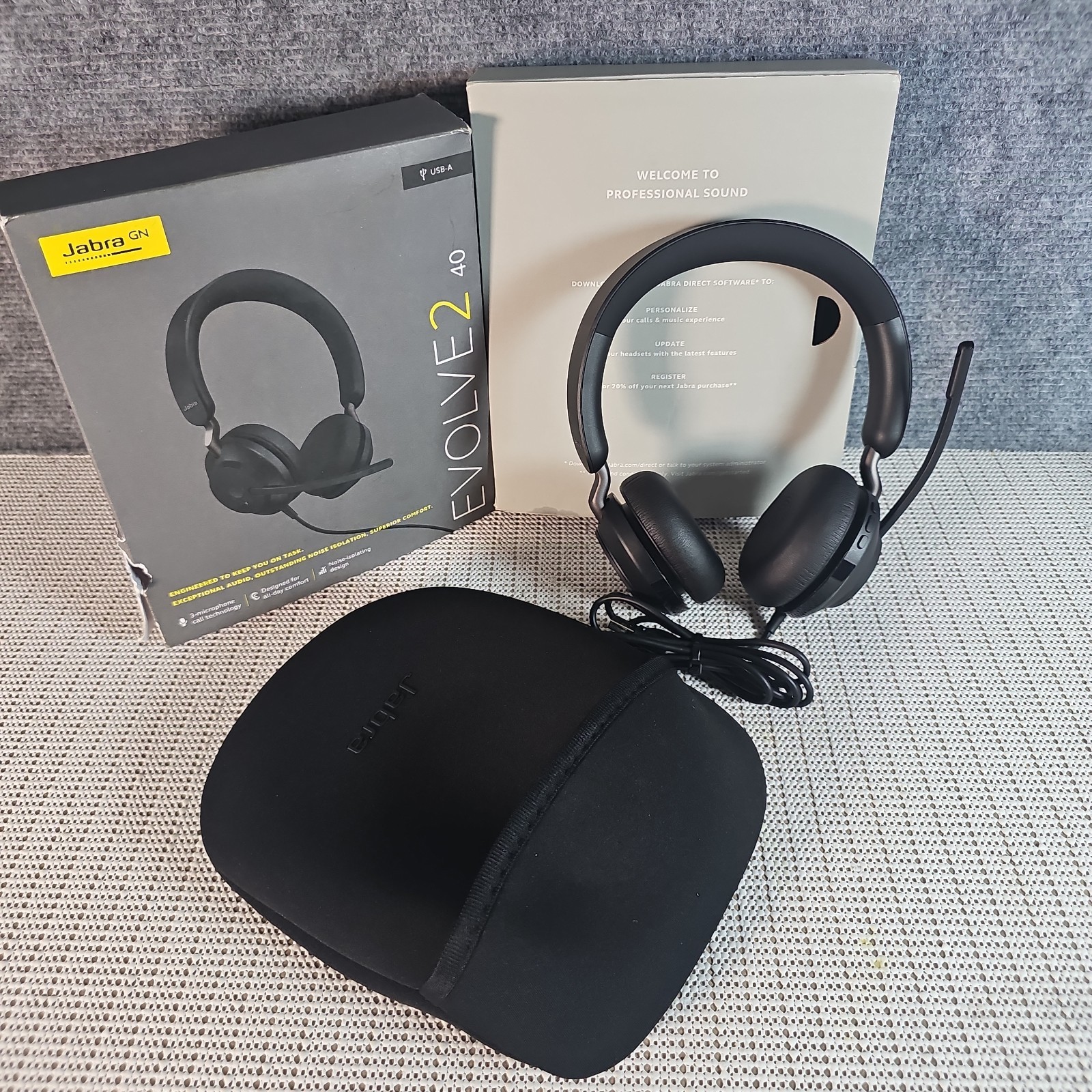 Jabra Evolve2 40 USB Wired Communication Headset Microphone Headphones