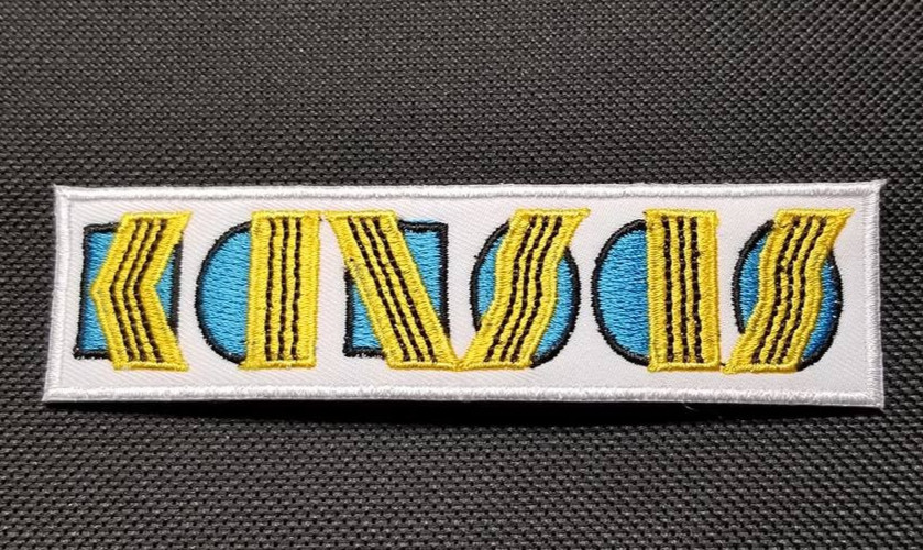 Kansas Band Logo Patch approx 1x4.25 Embroidered Iron On Classic Rock Music
