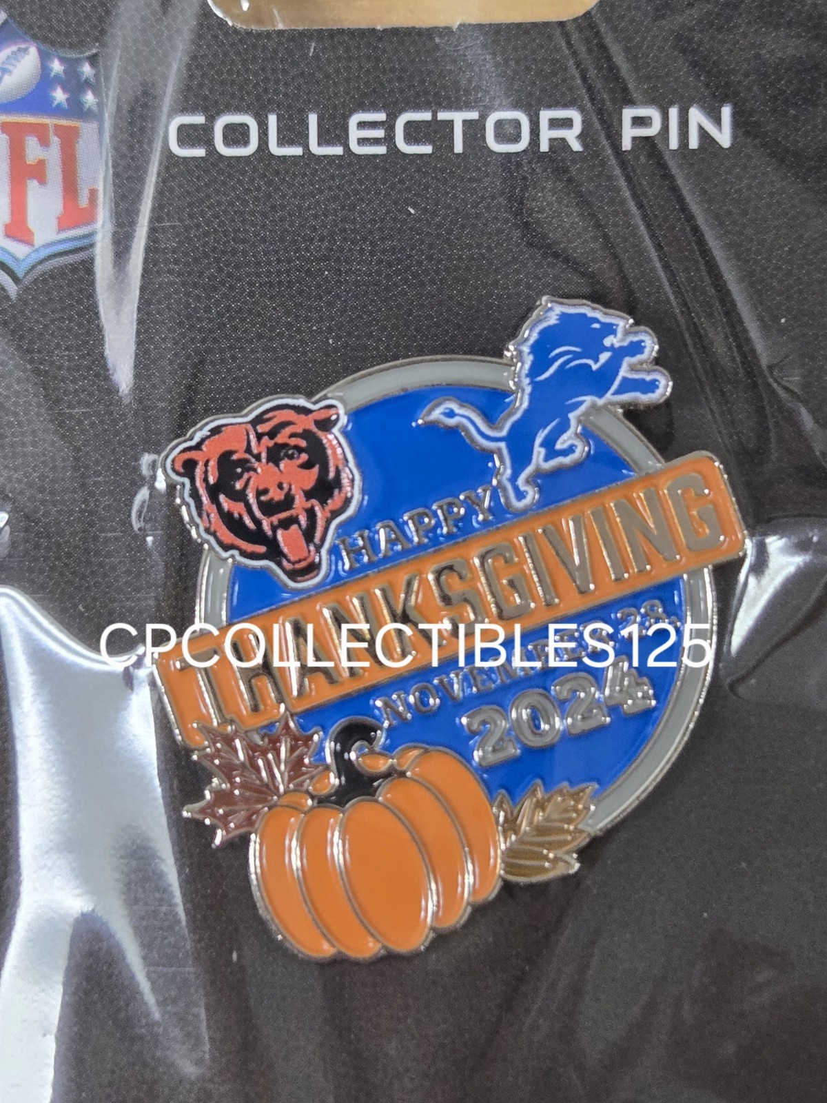 Detroit Lions VS Chicago Bears GAME DAY PIN 11/28/24 Ford Field Thanksgiving NEW