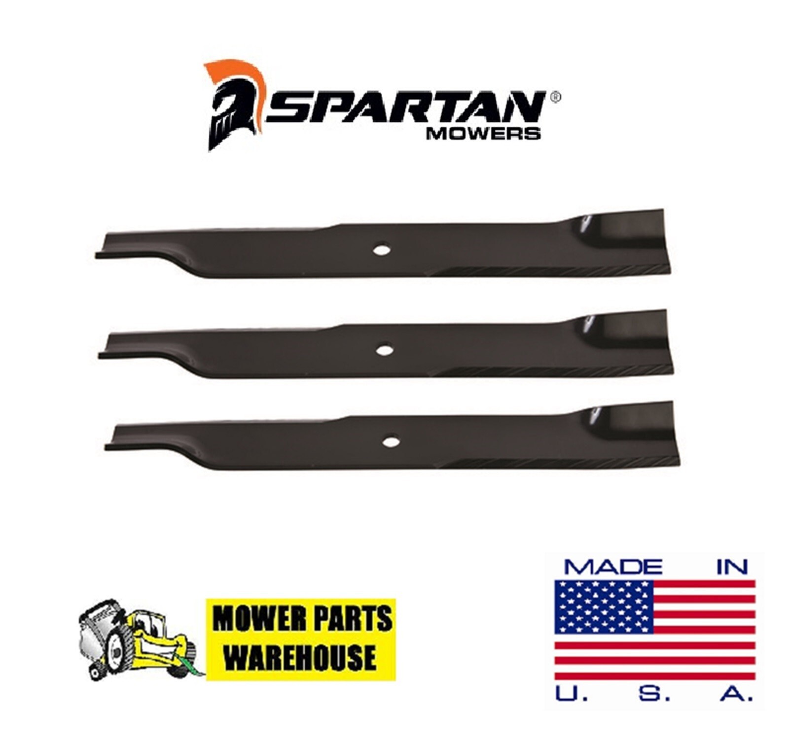 3 NEW LAWN MOWER BLADES FOR SPARTAN 54" DECK 438-0001-00 MADE IN USA