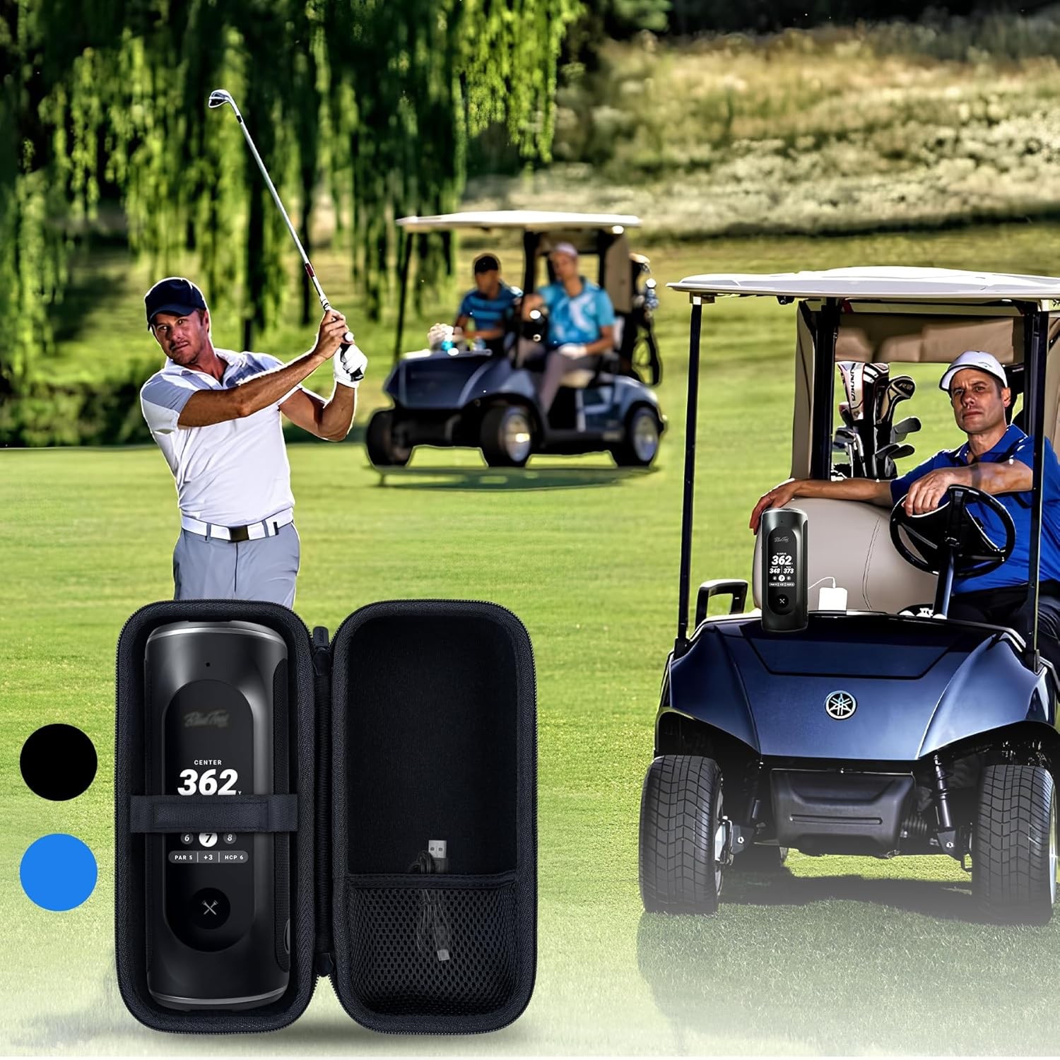 Hard Case Compatible with Blue Tees Golf Player+ GPS Speaker (Navy Case)