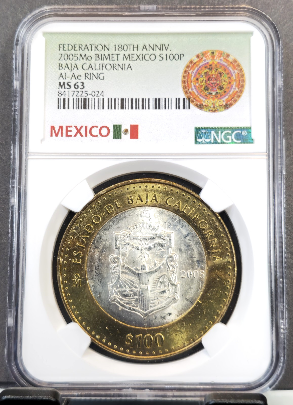 2005 MEXICO SILVER 100 PESOS S100P BAJA CALIFORNIA NGC MS 63 SCARCE NICE COIN