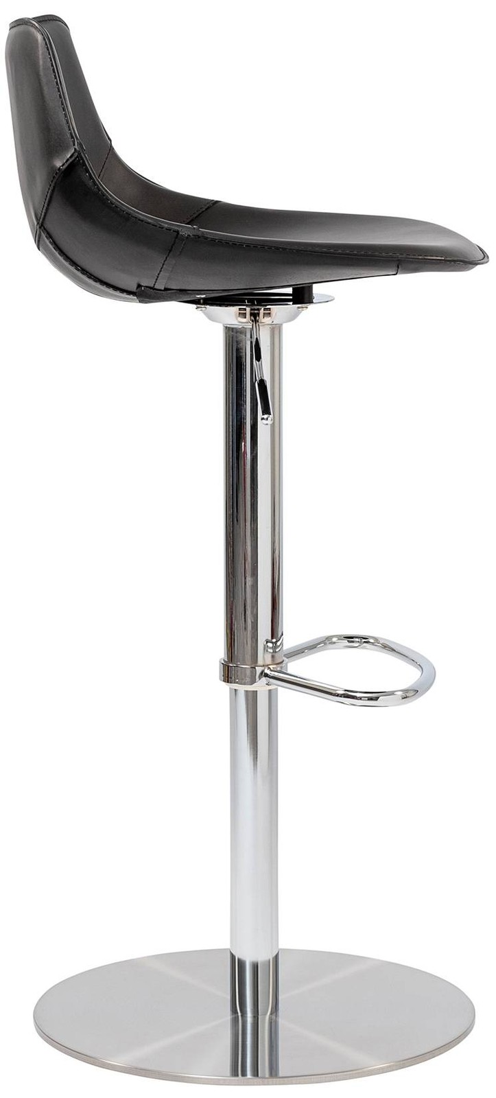 Rudy Black Leather Adjustable Swivel Stool