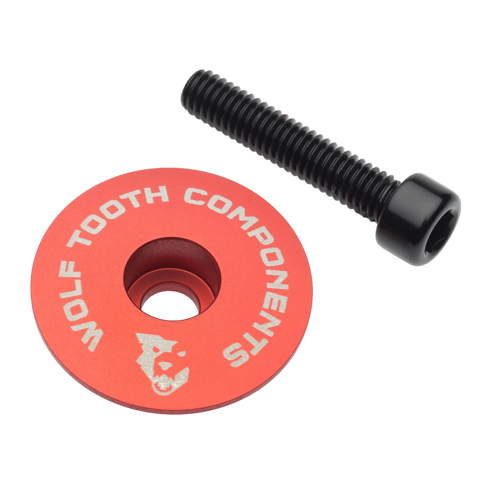 Wolf Tooth Ultralight Stem Cap and Bolt Aluminum Red
