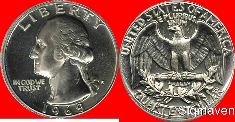 1969 S Washington Quarter Gem Proof