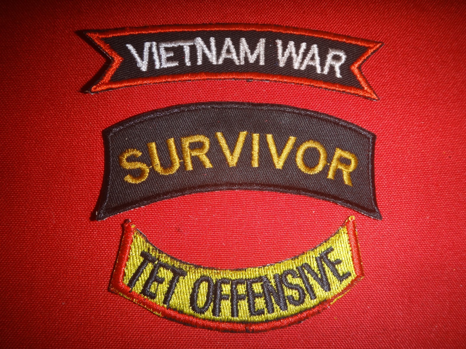 3 Vietnam War Patches: VIETNAM WAR SURVIVOR TET OFFENSIVE