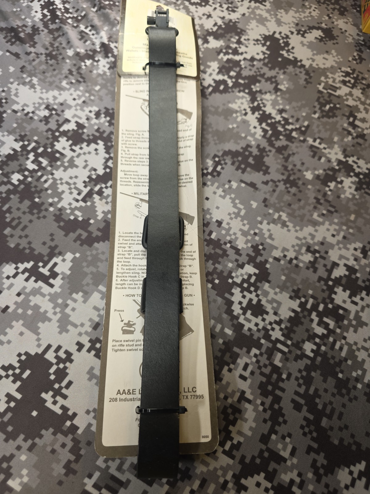 AA&E LEATHERCRAFT BLACK LEATHER RIFLE SLING WITH SWIVELS