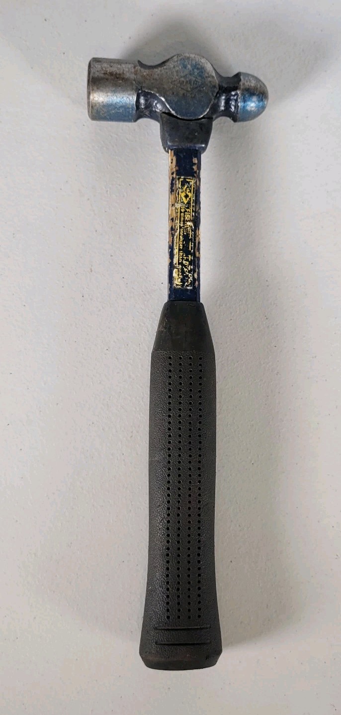 Nupla M-12 Ball Peen Hammer Fiberglass Handle Blue Steel Head Hand Tool