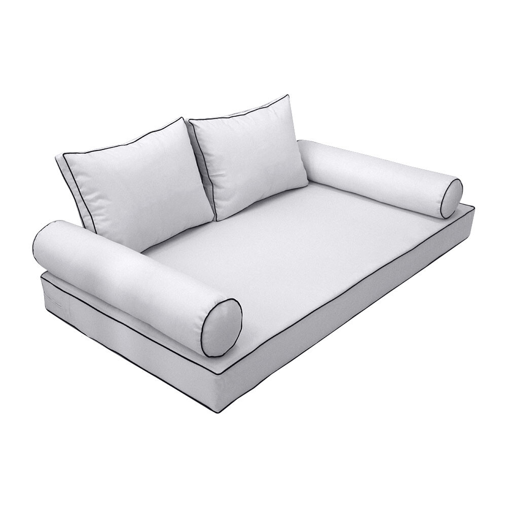 |SLIPCOVER ONLY| S1 Daybed Mattress Bolster Back Covers Contrast Trim Full AD105