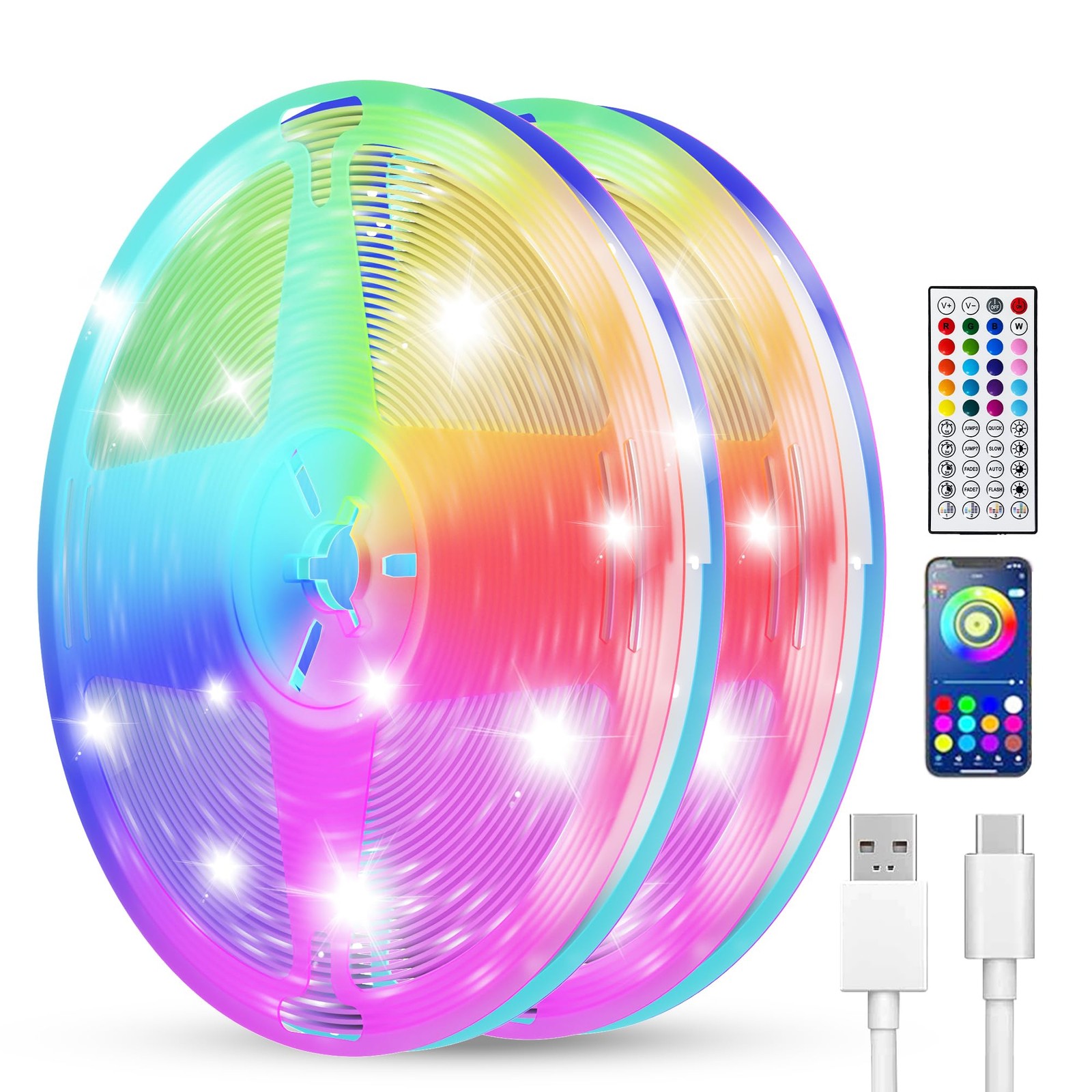 Smart LED Strip Lights 200FT (2 Rolls of 100 ft) for Bedroom 200 ft,