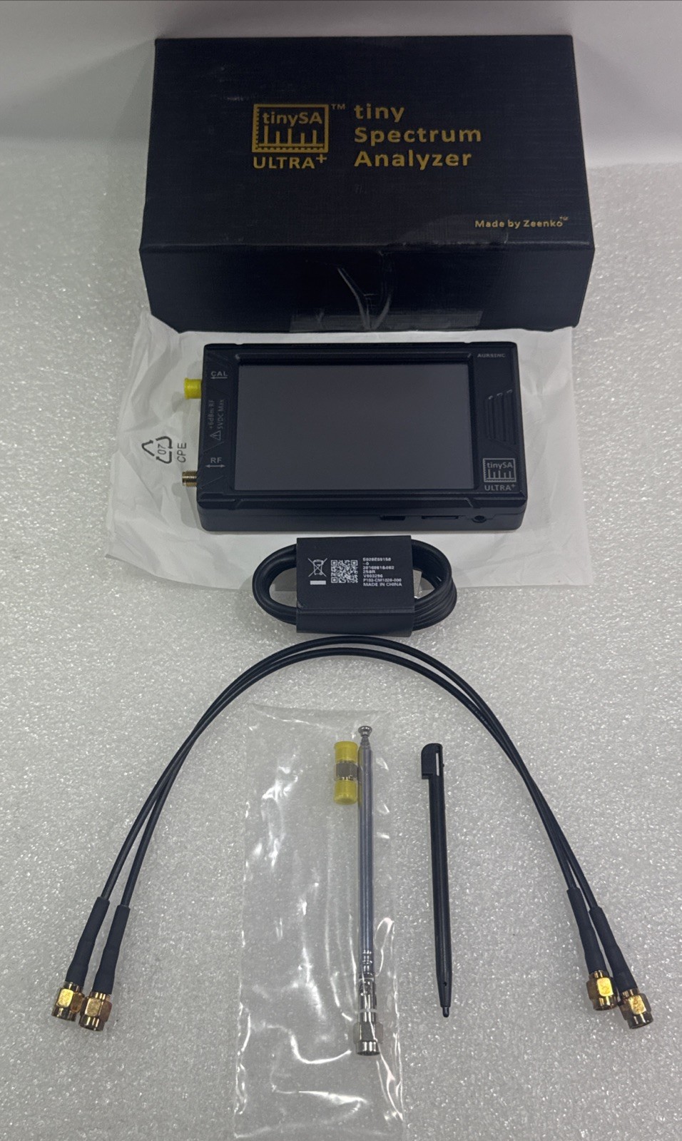 AURSINC TinySA Ultra+ ZS407 7.3GHz Spectrum Analyzer 4 Inch 2-in-1 RF Generator