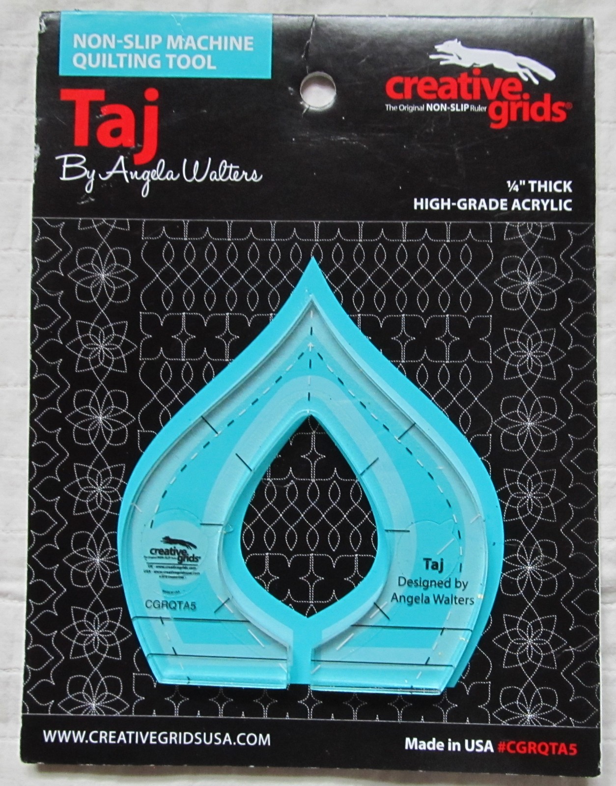 Taj by Angela Walters Creative Grid 1/4" Thick Machine Quilting Tool