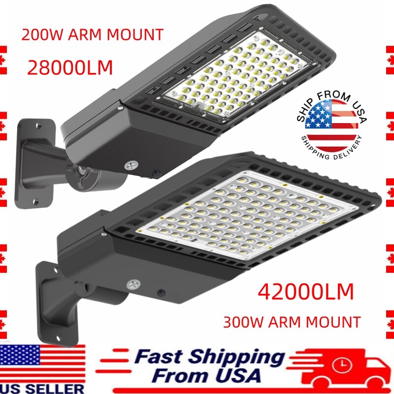 Led Shoebox Parking Lot Area Light 200W 300W Outdoor 5500K Daylight AC100-277V