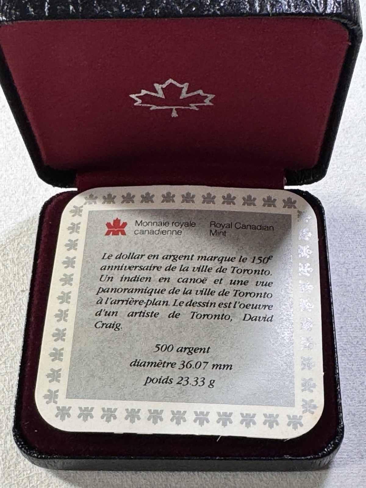1984 Canada 1 Dollar Silver Proof Coin Toronto