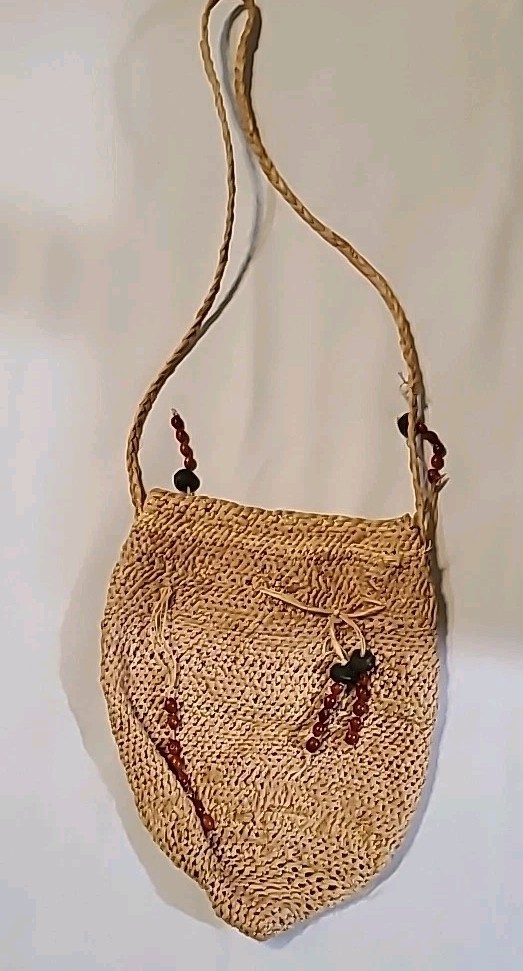 Unusual African/ South American Woven Brown Jute Reed Handmade Artisan 9.5"x7.5"