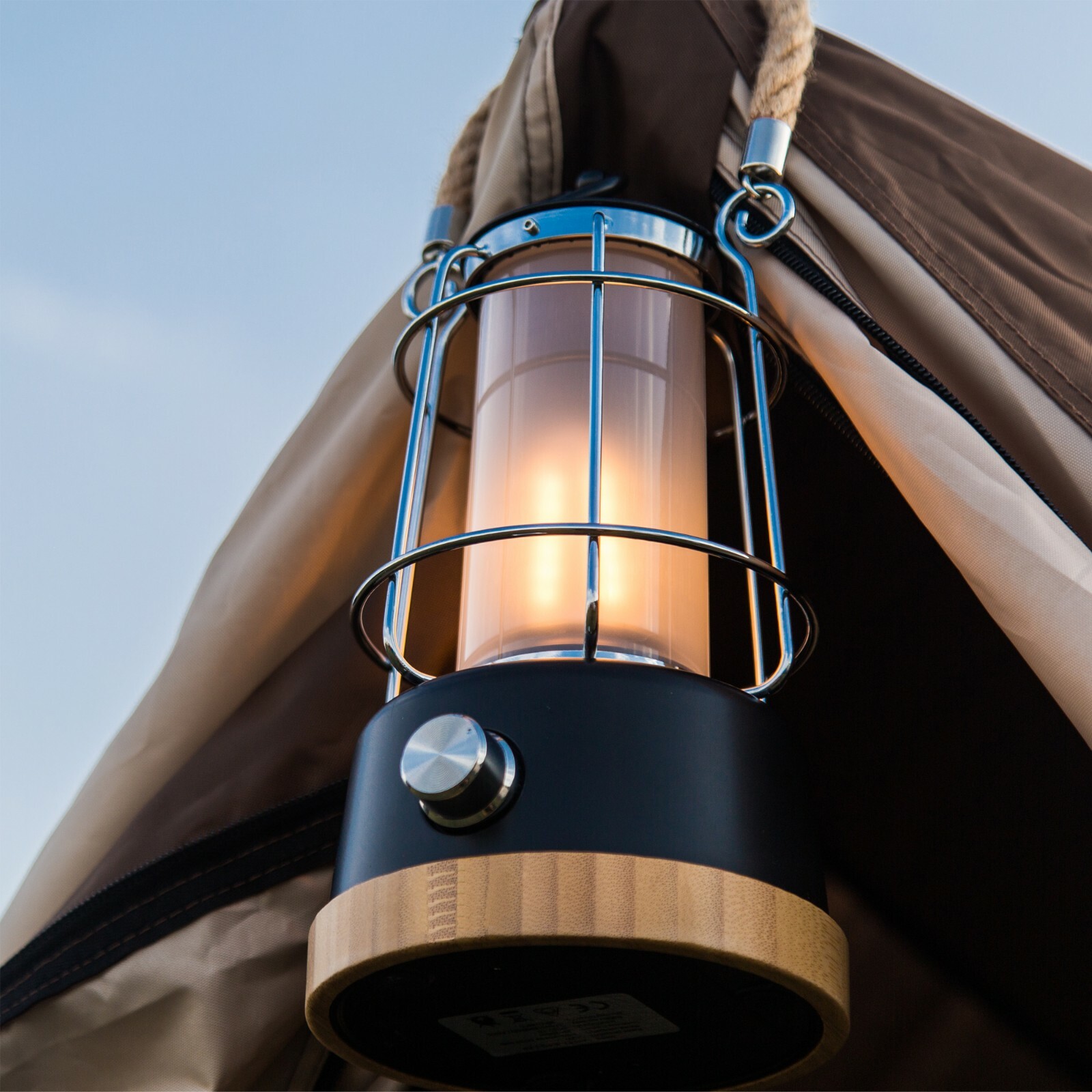 Retro Outdoor Water Resistant LED Lantern, Rechargeable, Dimmable