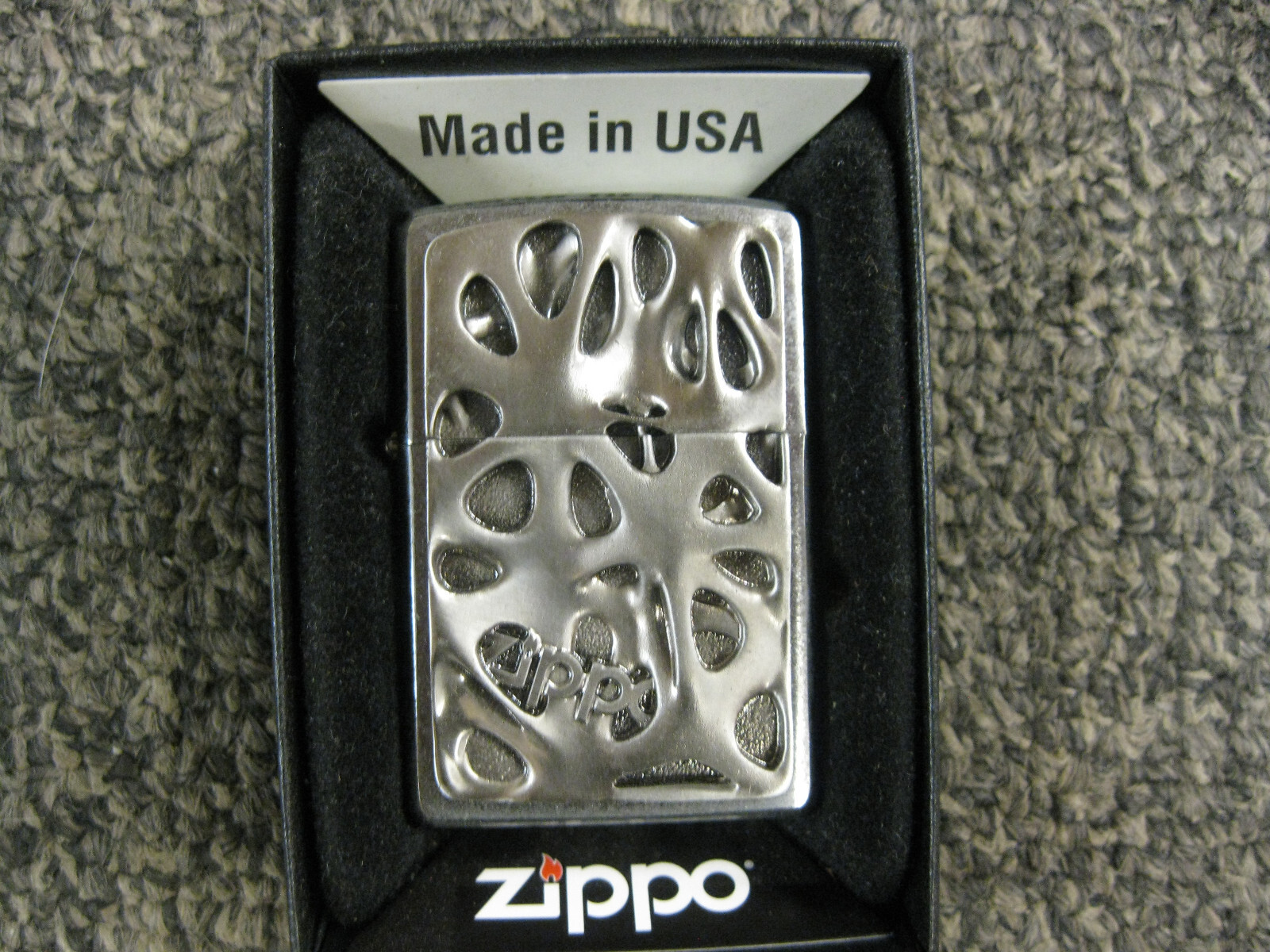 Zippo Lighter Chrome Brushed Voronoi