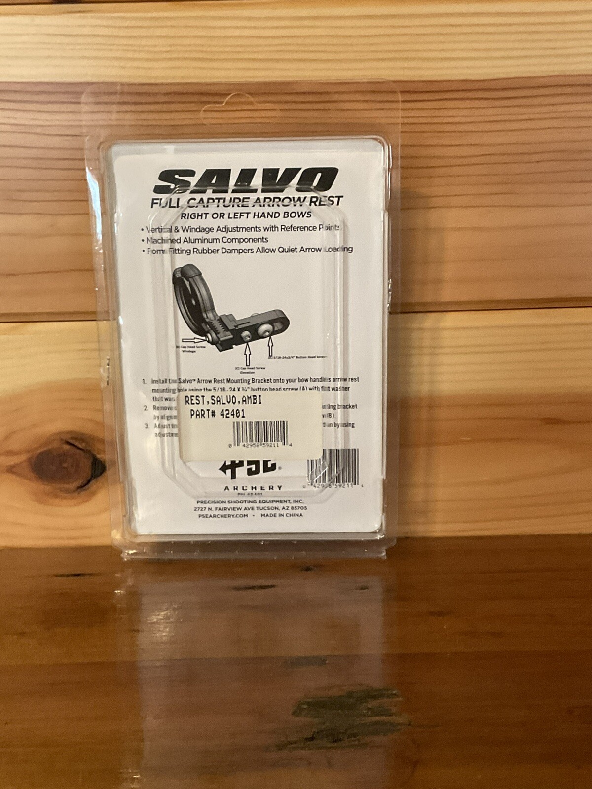 PSE Salvo Brush Containment Arrow Rest - RH/LH - Windage & Elevation Adjustments