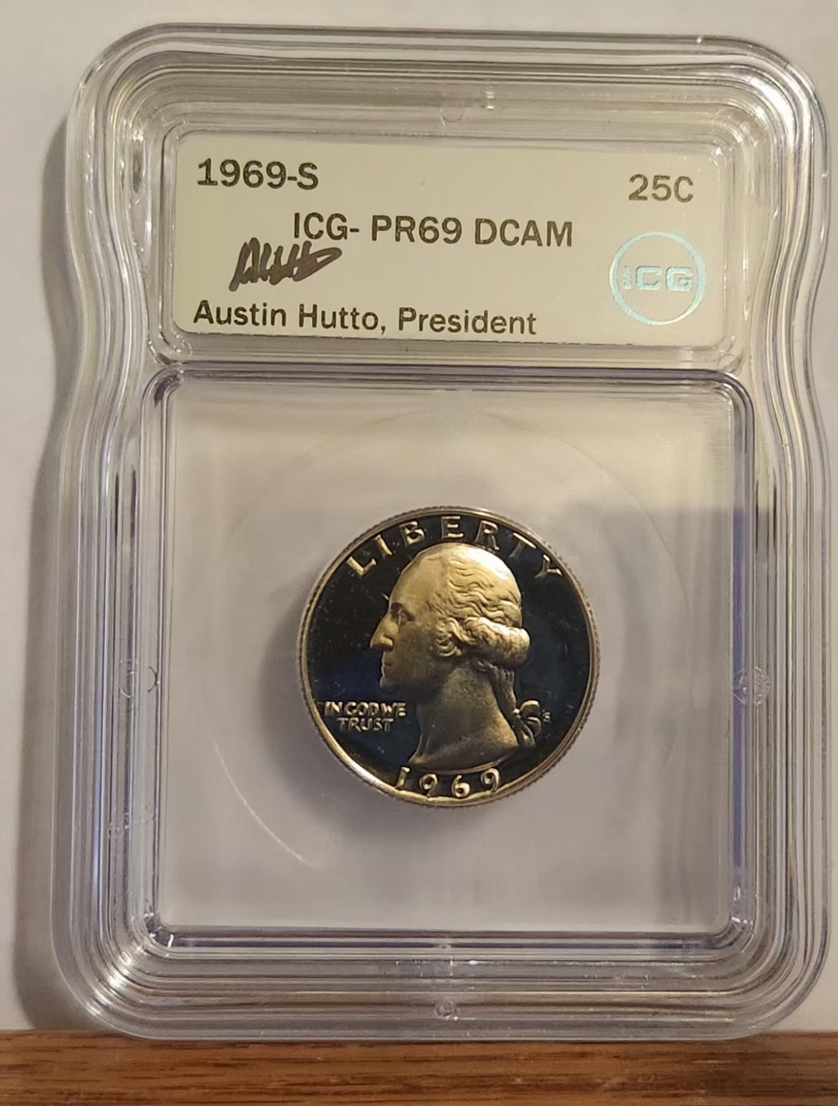 1969-S ICG PR 69 DCAM Washington Quarter Proof 25C #2