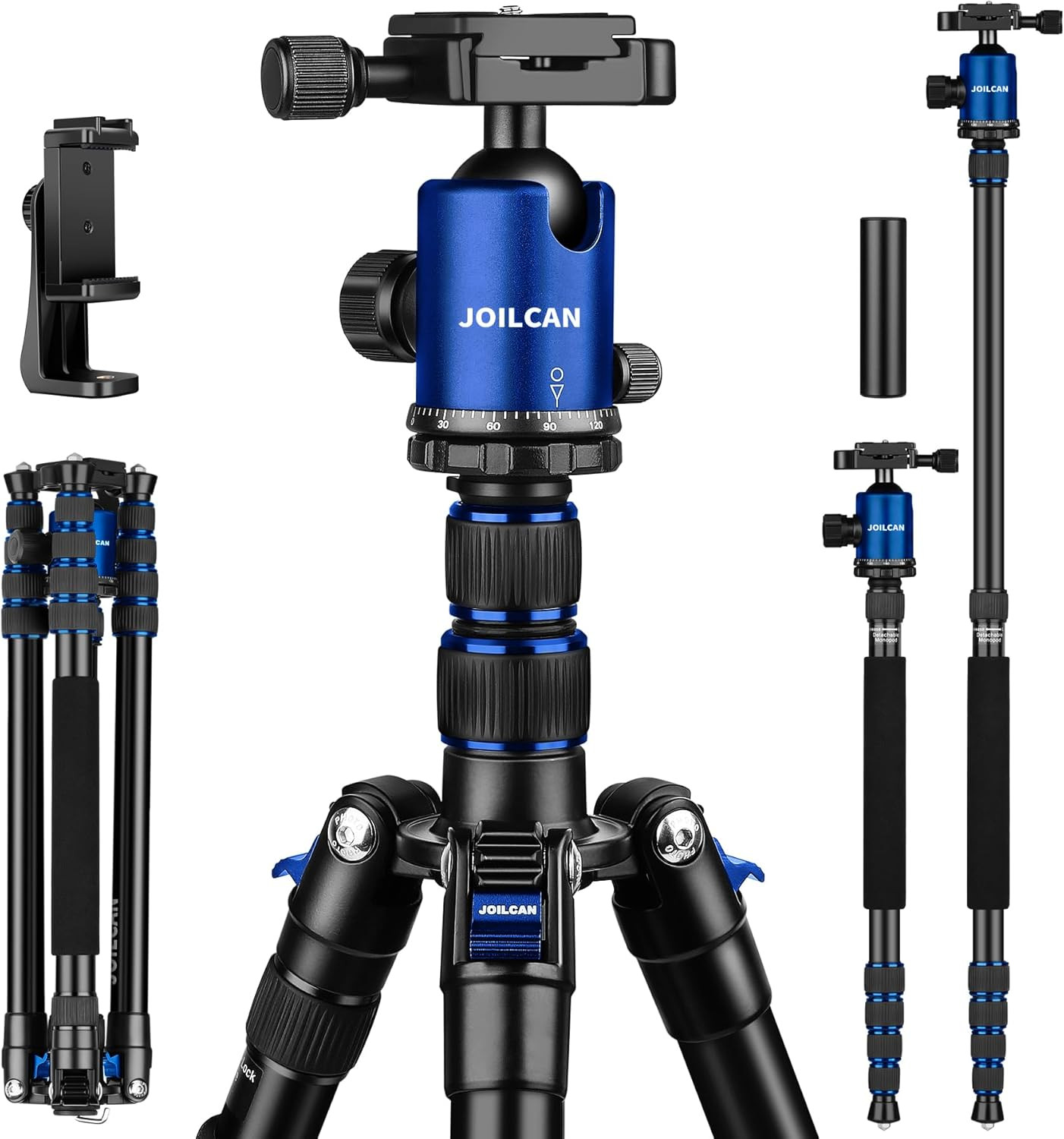 Heavy Duty 80/85" Tripod for Cameras & Phones, 35 Lbs Load, 360° Ball Head
