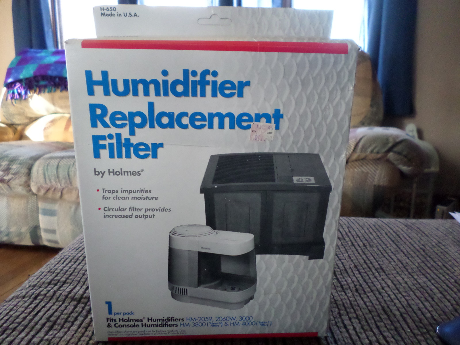 Holmes Humidifier Replacement Filter H-650 Traps Impurities New Free Shipping