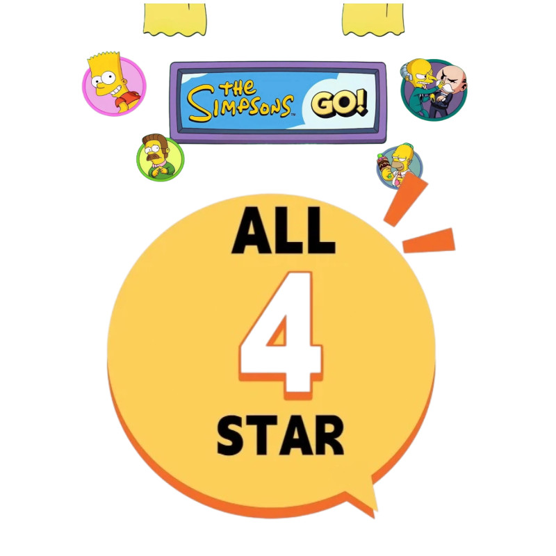 Monopoly Go Springfield Simpsons Album Stickers 4 Stars Full Collection 24h