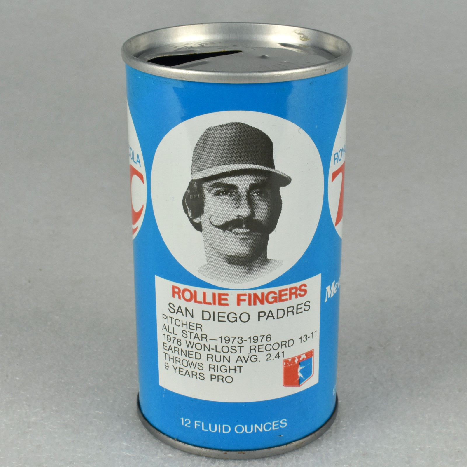 VTG 1977 ROLLIE FINGERS Baseball RC Cola Soda Pop Can 12oz Steel Columbus OH