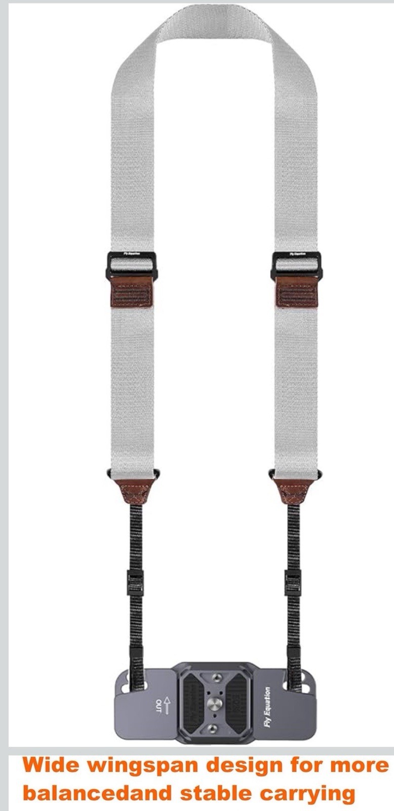 Fly Equation Camera Shoulder Strap Quick Release and Adjustable Crossbody Gray