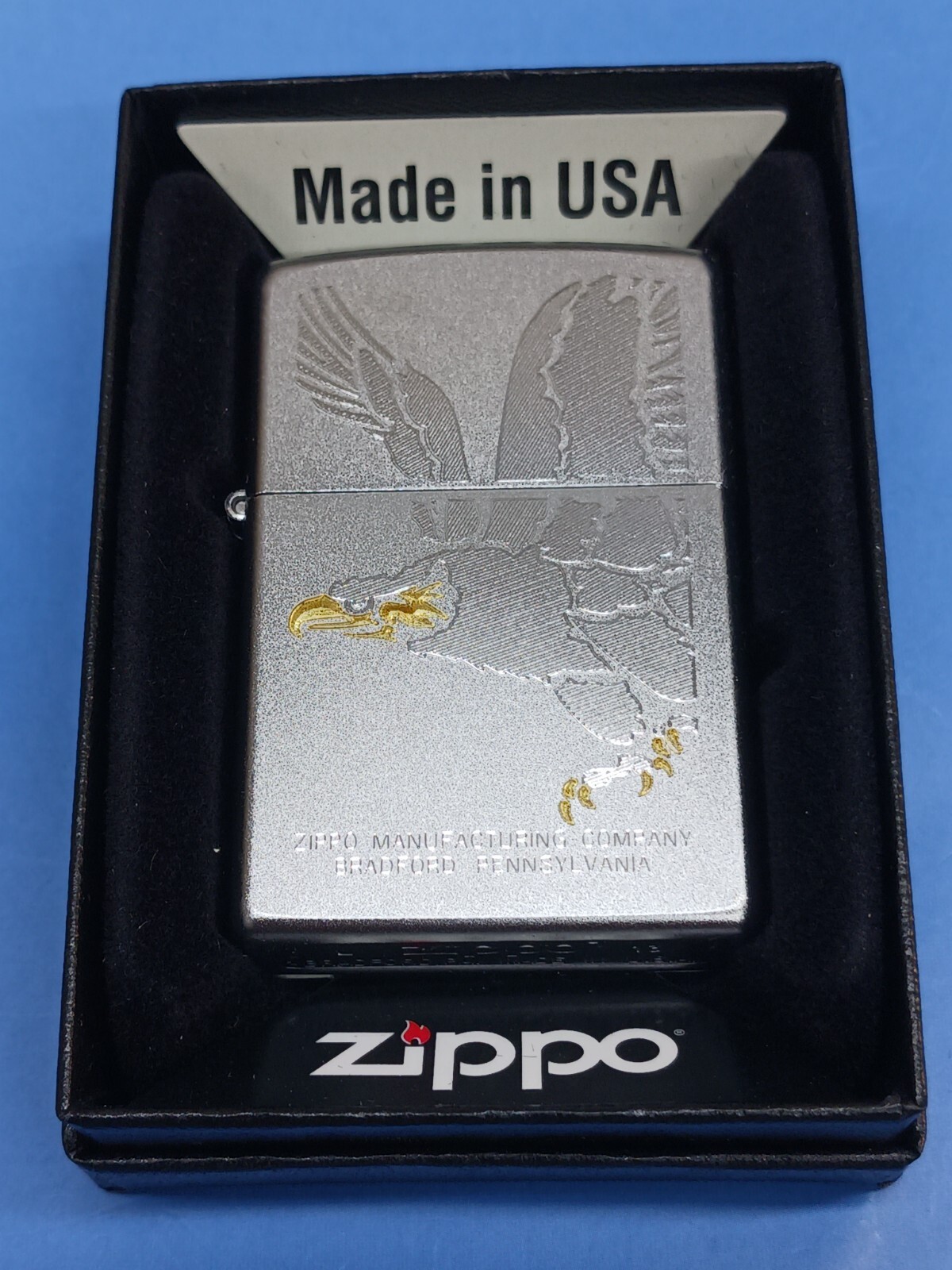 Zippo Satin Chrome Eagle Lighter 28356