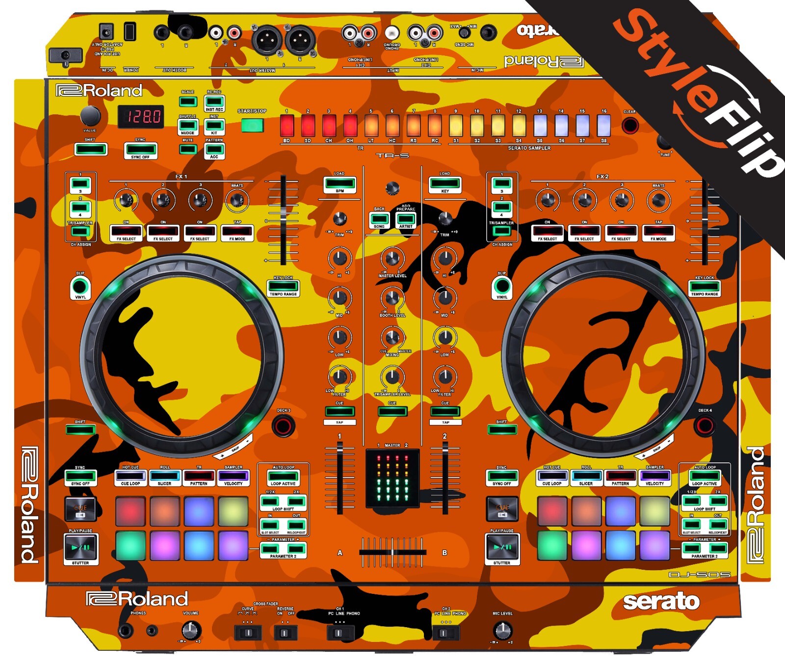 Roland DJ 505 Skins | Orange Camo | Protective Decal | StyleFlip Skins