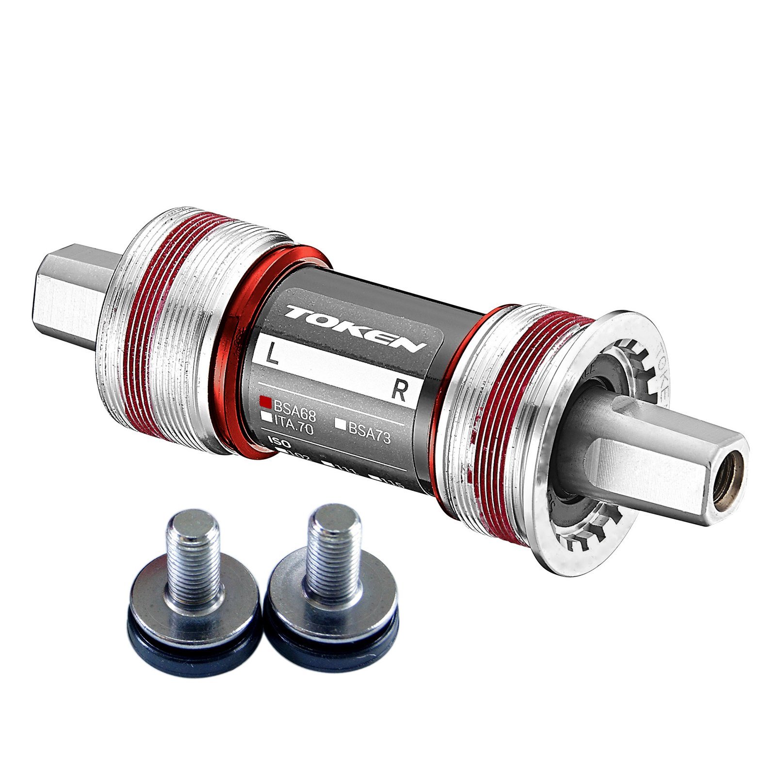 TOKEN ISO Square Taper Bottom Bracket,BSA Thread,102mm Length,Steel Bearings