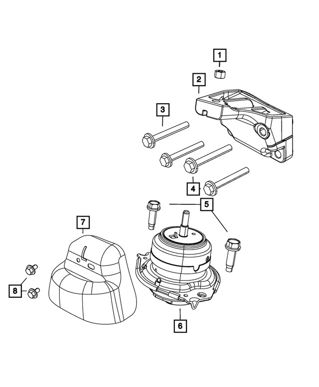 Genuine Mopar Engine Mount Bracket Left Side 68252524AA