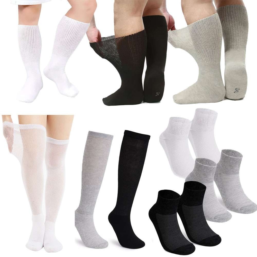 Diabetic Socks, Non-Binding Health Circulatory Crew Sock/Knee High/Over-The-Knee