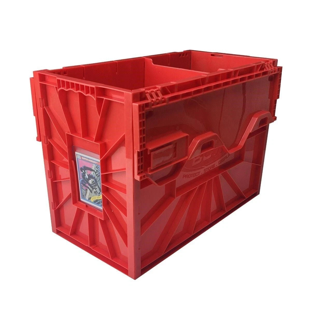 BCW RED Short Comic Book Bin Heavy Duty Stackable Plastic Box Holds 150 Bagged