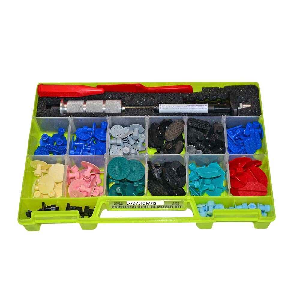 194 PCS Paintless Dent Repair Puller Tab Set with Slide Hammer