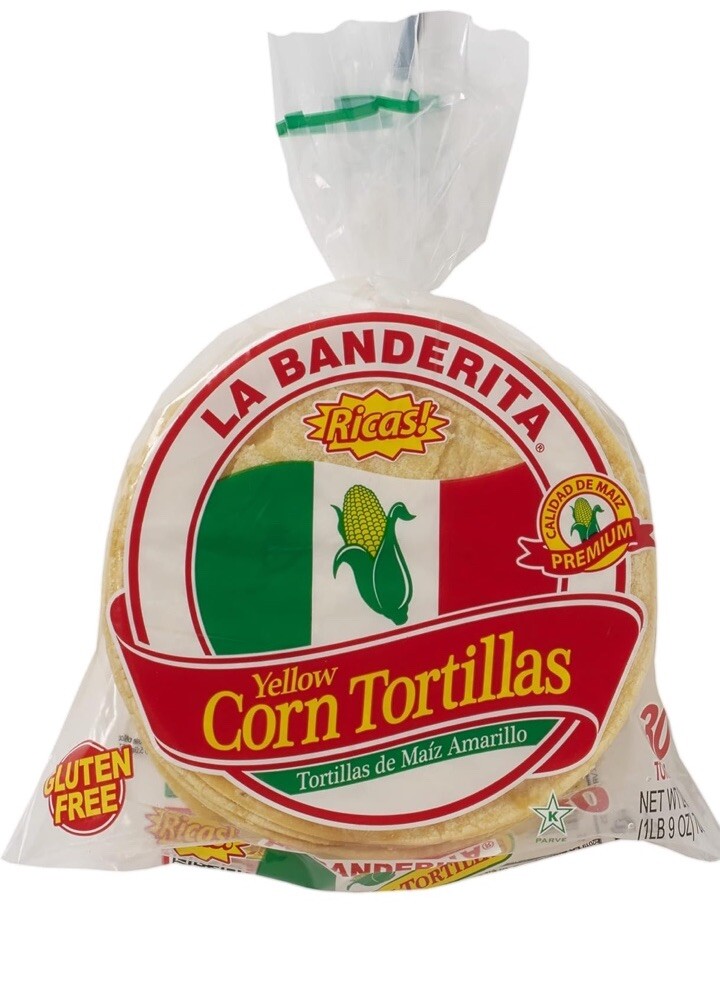 La Banderita Corn Tortillas, 5.5 Yellow 30 unid 27 onza , gluten free /4packages
