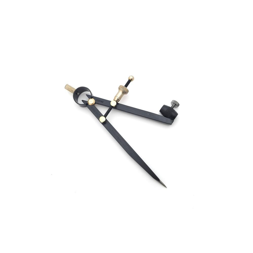 Ledin French Black Gun Pencil Compasses with Quick-Adjust Nuts and Brass Fitting