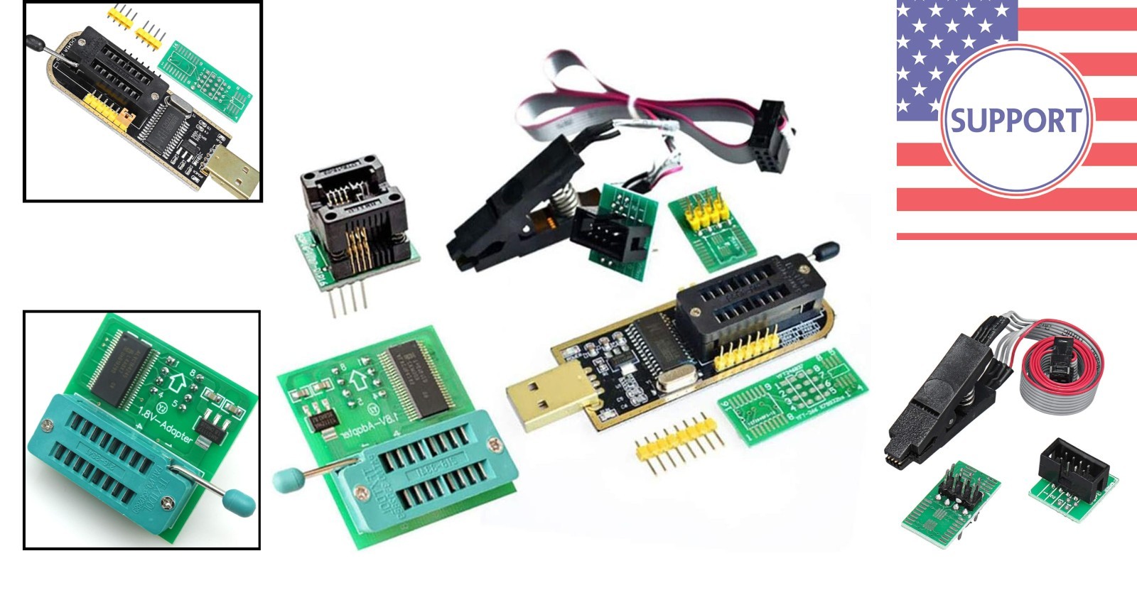 Efficient CH341A USB Programmer & SOIC8 Clip for In-Circuit EEPROM Programming