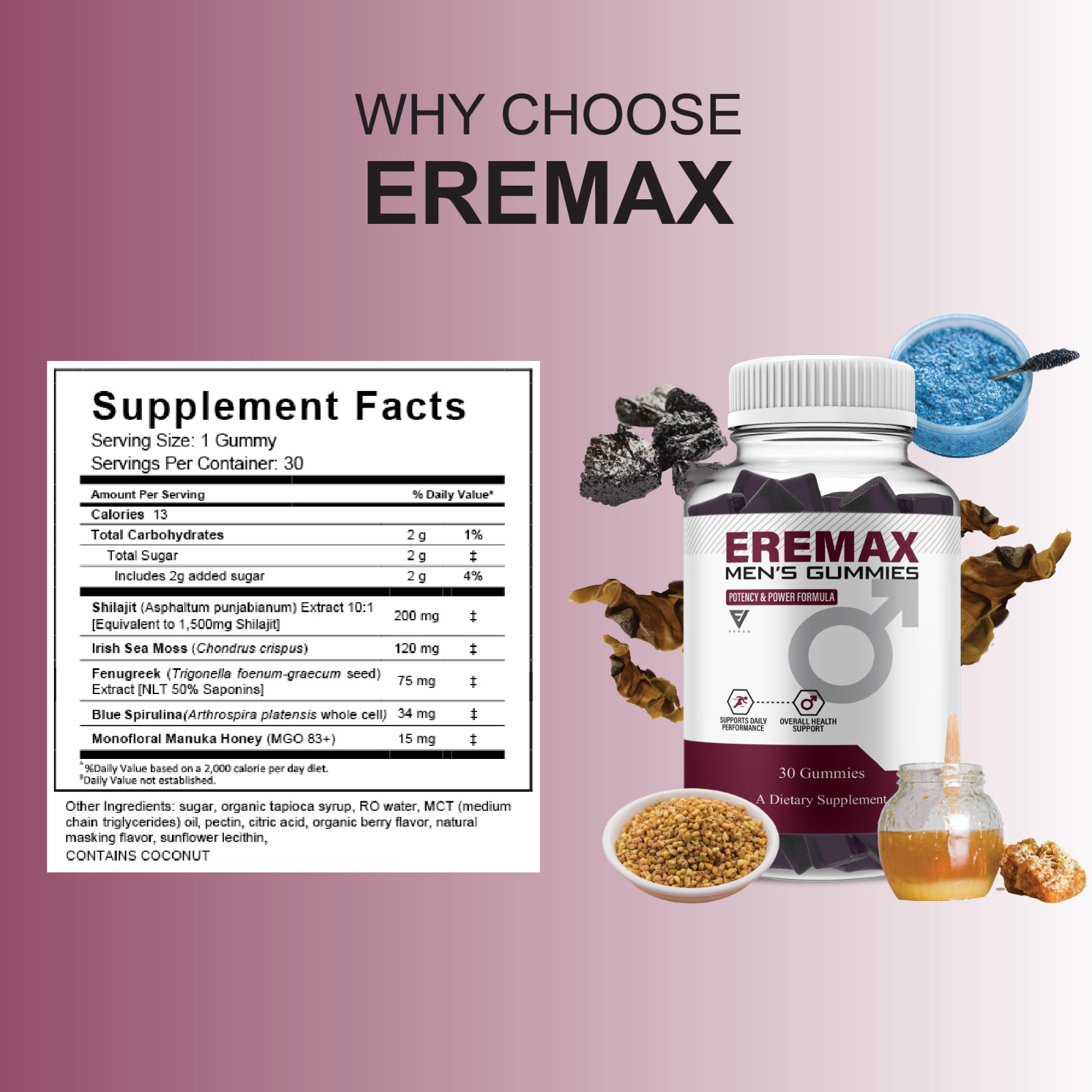 (2 Pack) Eremax Performance Gummies, Eremax Advanced Formula (2 Month Supply)