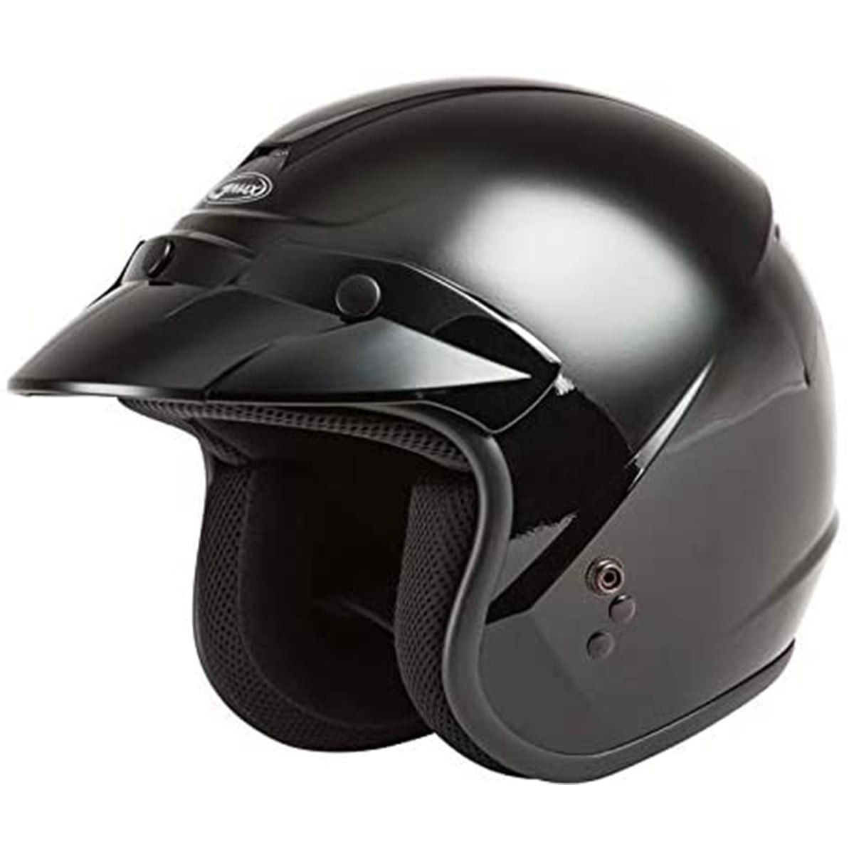 GMAX OF-2 Open-Face Motorcycle Helmet, Black Gloss, Large, G1020026