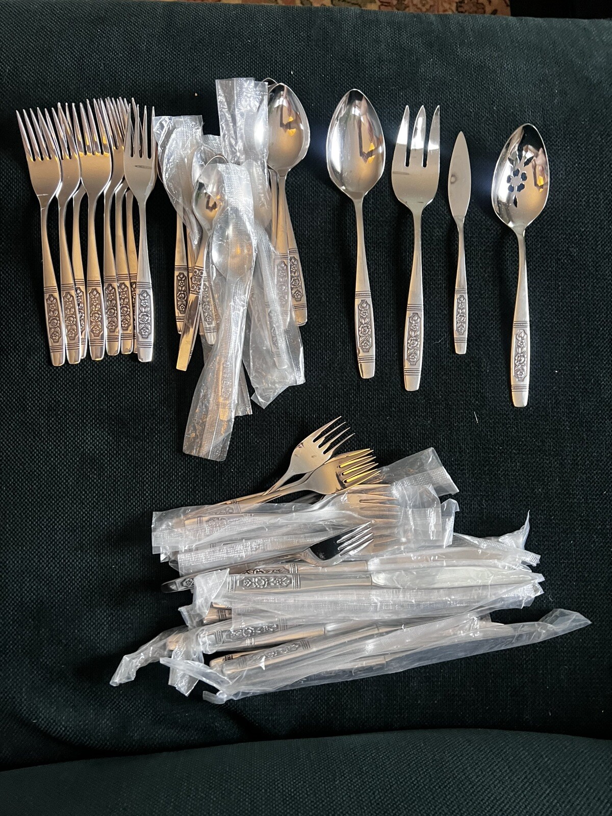 7 complete Sets Profile Stainless Oneida Louisville Rose Service + Serving Set