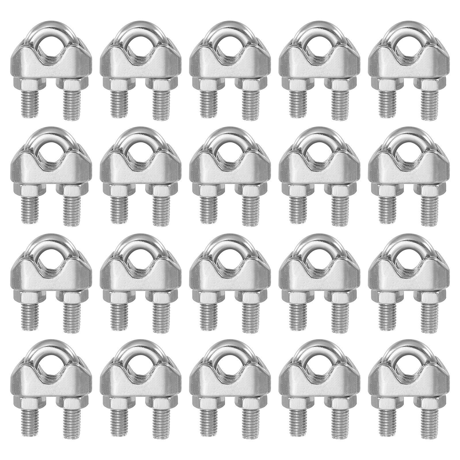 1/16 Inch M2 Wire Rope Clamp Clip 20 Pcs U Bolt Saddle Fastener