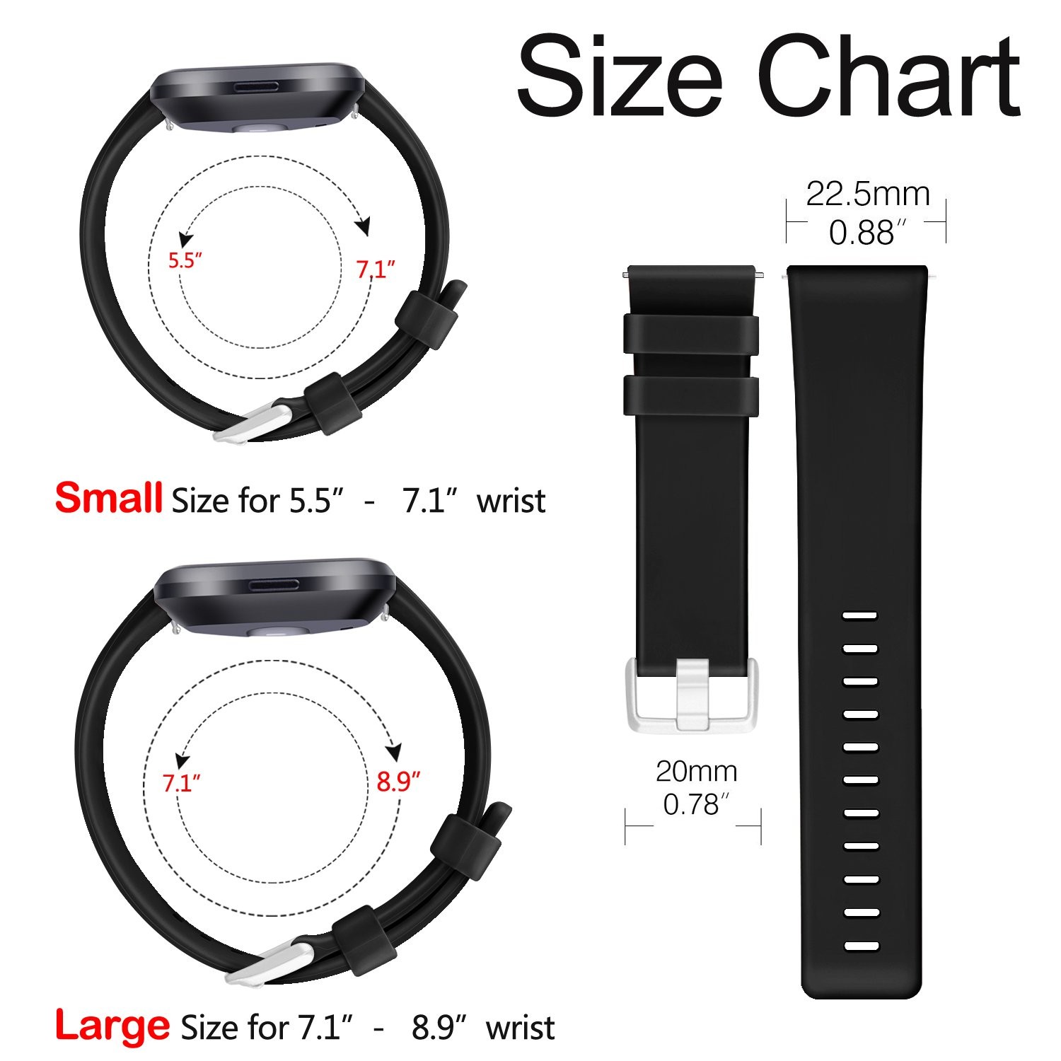 Sport Bands Compatible with Fitbit Versa 2/Versa/Versa Lite/Versa SE, Soft TP...