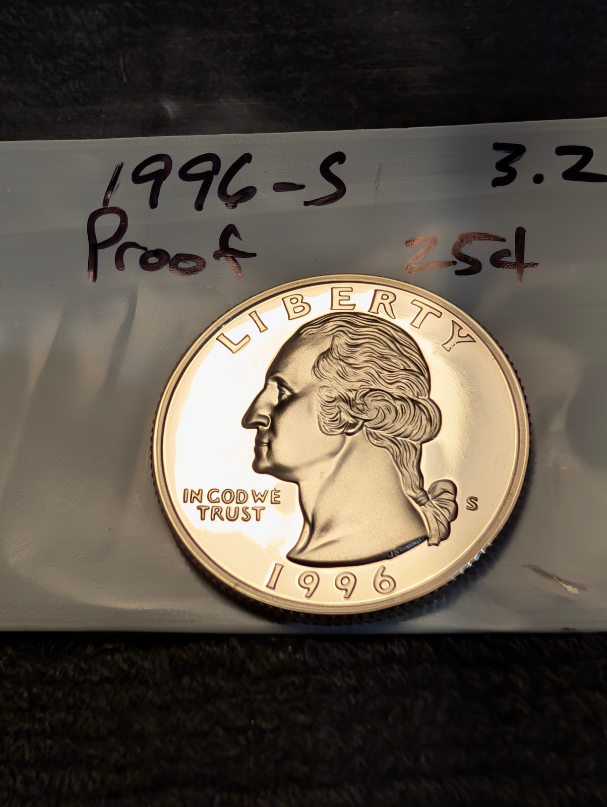 1996-S Proof Washington Quarter  ** From Proof Set **