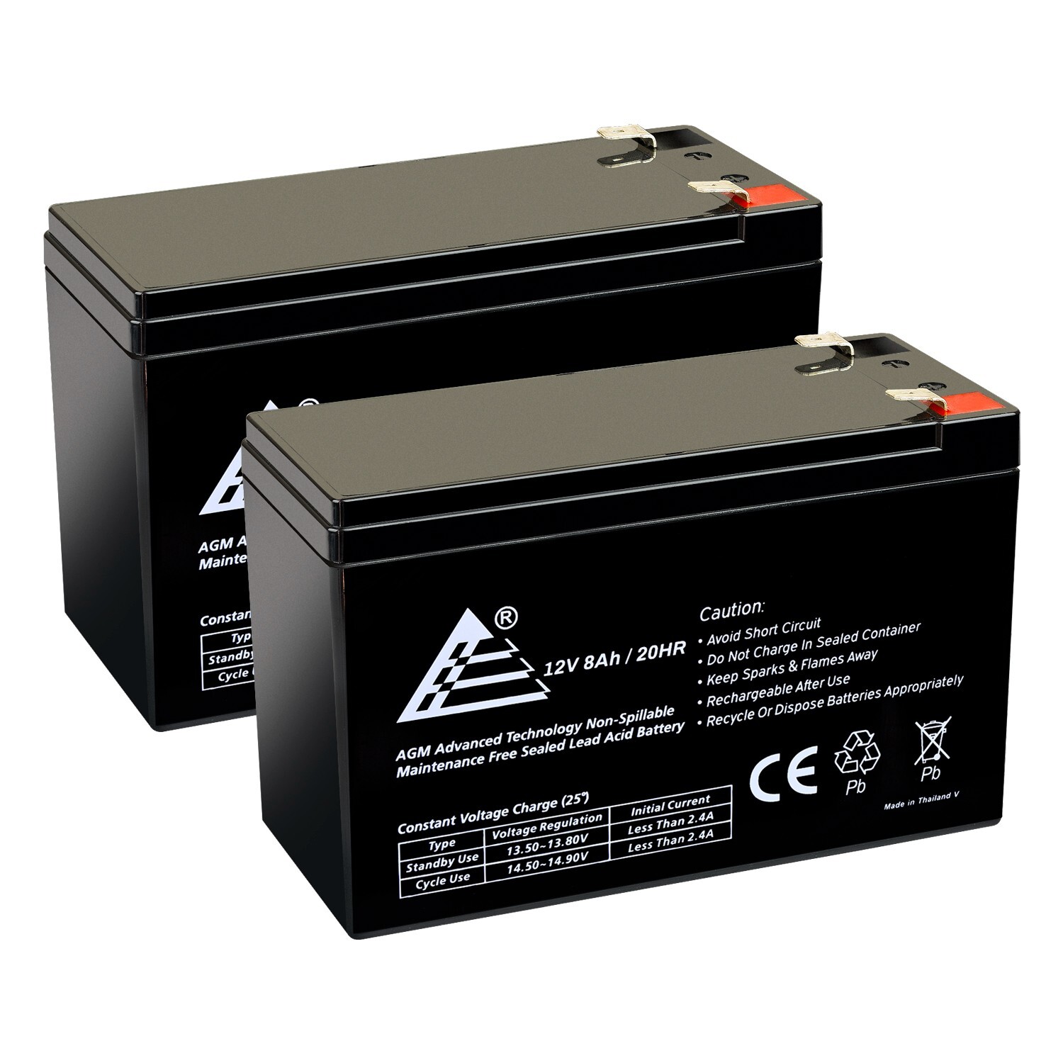 New 2 Pack of 12V 8Ah Battery Replaces UB1280