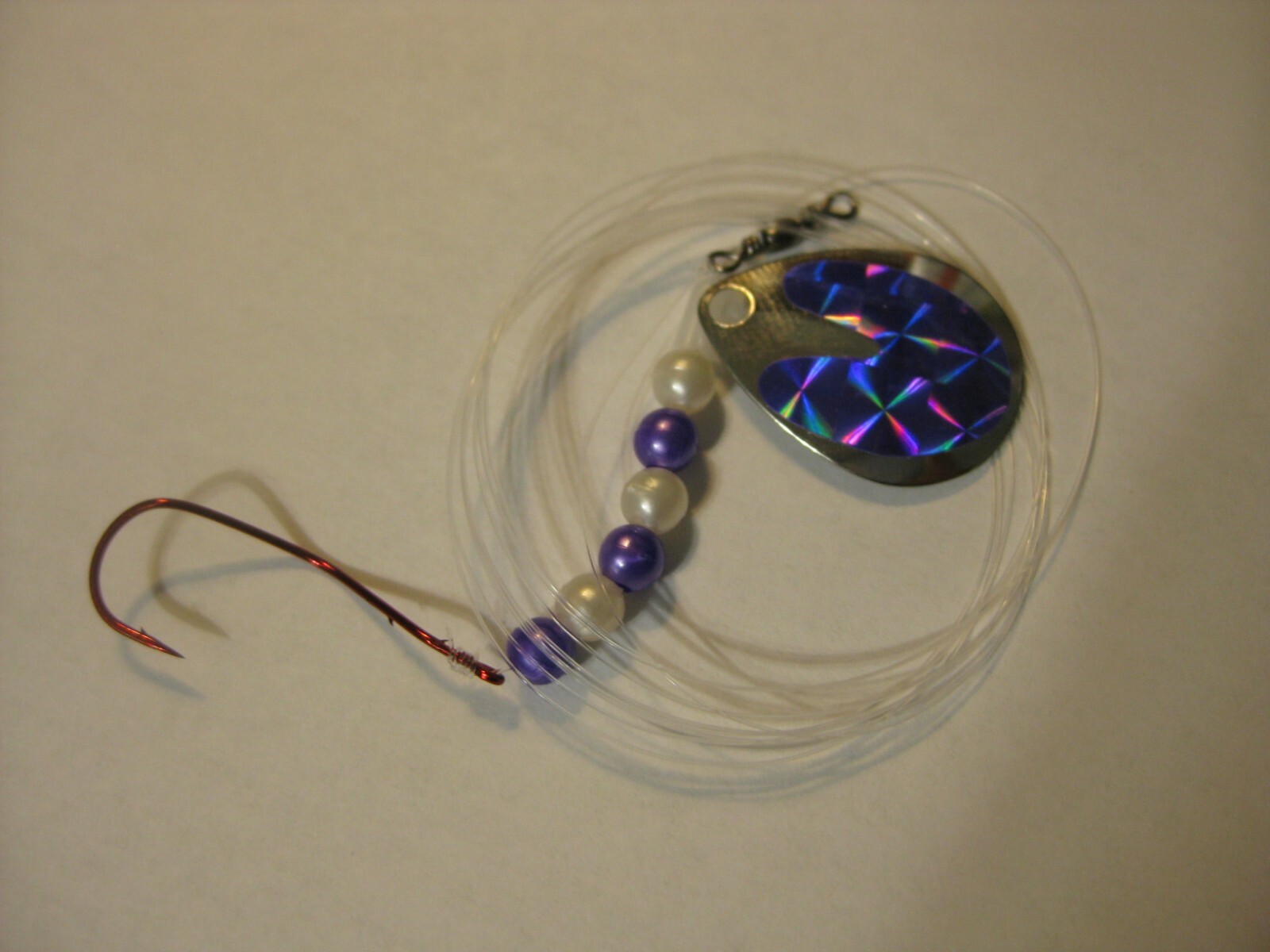 Walleye Red Slow Death Hook Spinner Blade Blades Rigs (Holographic Purple)